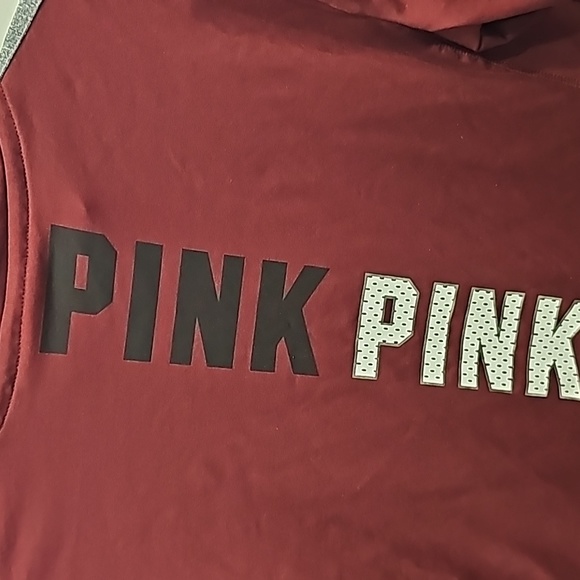 VS PINK Ultimate Quarter Zip Burgundy (M) Pullover - Picture 6 of 6